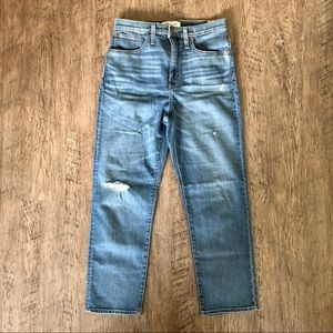 NWT madewell classic straight distressed jean!